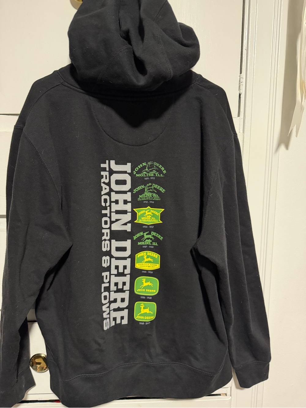 John Deere Black Hoodie with Green Logo. Size L - Picture 2 of 4